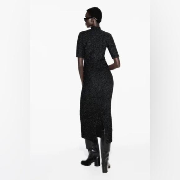 Zara JACQUARD BOUCLE MIDI SKIRT WITH SHINY THREAD - Picture 5 of 11